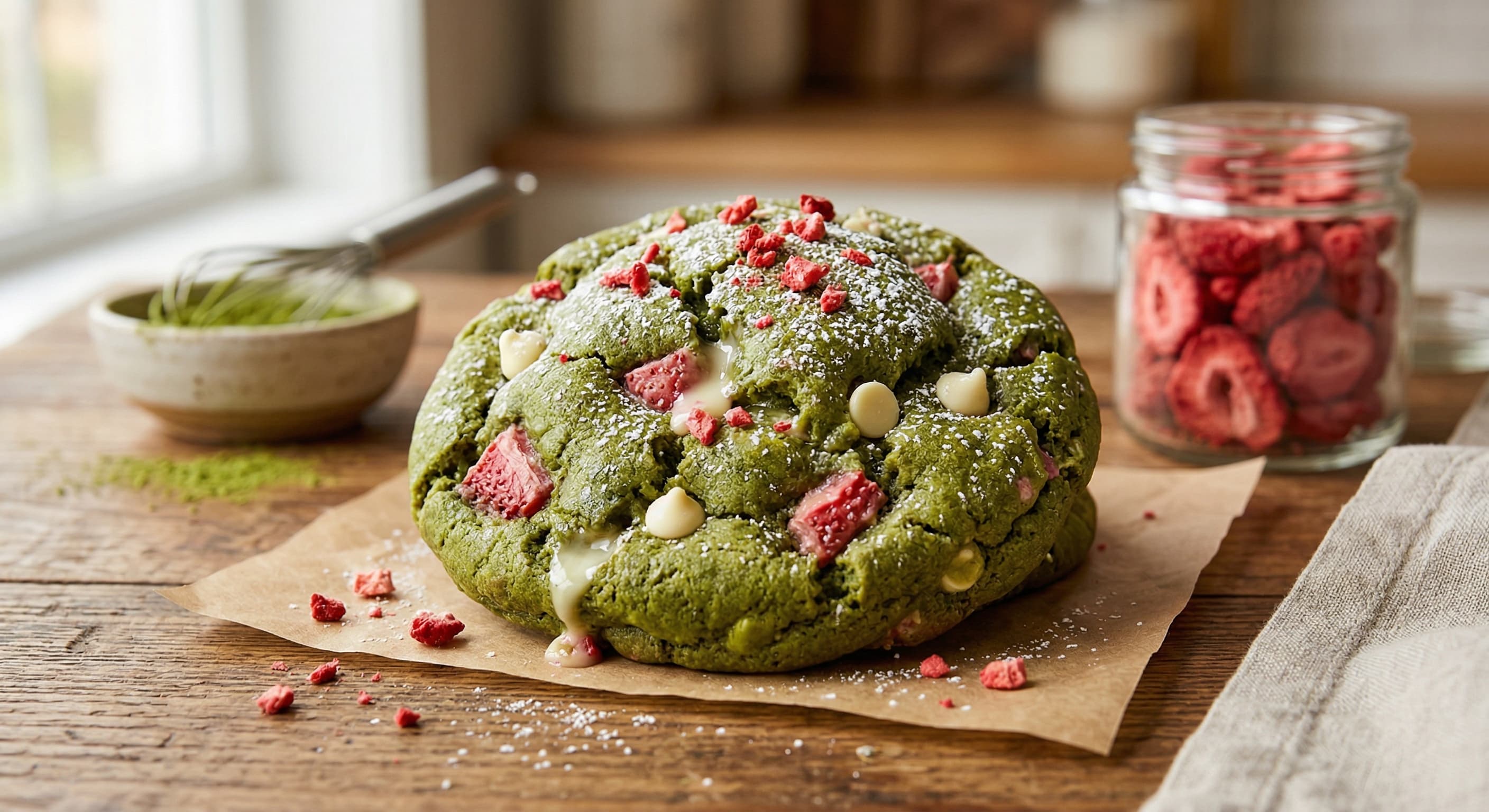 Strawberry Matcha — Cookiekology Artisan Cookie